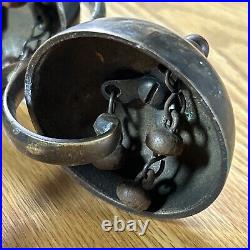 Antique Brass Sleigh Bells Horse Harness Collar Tower Bells Christmas Original