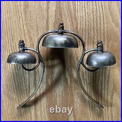 Antique Brass Sleigh Bells Horse Harness Collar Tower Bells Christmas Original