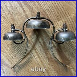 Antique Brass Sleigh Bells Horse Harness Collar Tower Bells Christmas Original