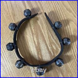 Antique Brass Sleigh Bells Horse Harness Leather Carriage Bells Christmas Farm