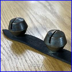 Antique Brass Sleigh Bells Horse Harness Leather Carriage Bells Christmas Farm