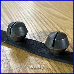 Antique Brass Sleigh Bells Horse Harness Leather Carriage Bells Christmas Farm