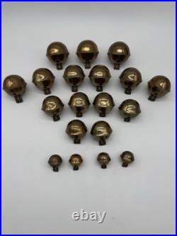 Antique Brass Sleigh Bells Jingle Bells Lot Petal Christmas Lot Of 19