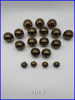 Antique Brass Sleigh Bells Jingle Bells Lot Petal Christmas Lot Of 19