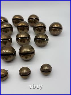 Antique Brass Sleigh Bells Jingle Bells Lot Petal Christmas Lot Of 19