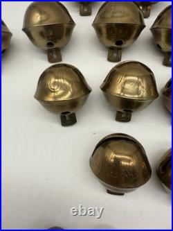 Antique Brass Sleigh Bells Jingle Bells Lot Petal Christmas Lot Of 19