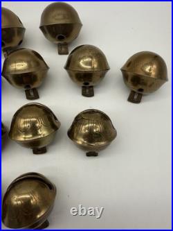 Antique Brass Sleigh Bells Jingle Bells Lot Petal Christmas Lot Of 19