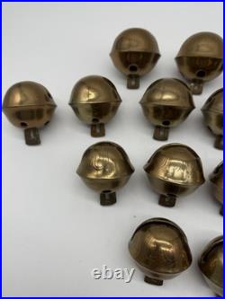 Antique Brass Sleigh Bells Jingle Bells Lot Petal Christmas Lot Of 19