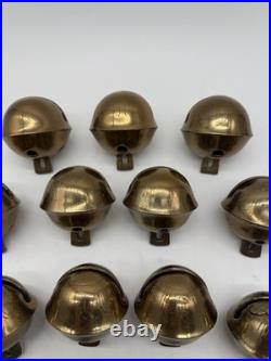 Antique Brass Sleigh Bells Jingle Bells Lot Petal Christmas Lot Of 19