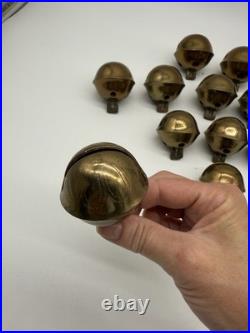Antique Brass Sleigh Bells Jingle Bells Lot Petal Christmas Lot Of 19