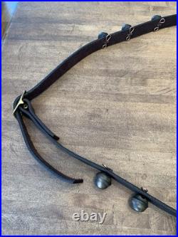 Antique Brass Sleigh Bells Leather Horse -23 Bells