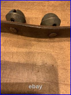 Antique Brass Sleigh Bells Leather Horse -36 Bells Farm