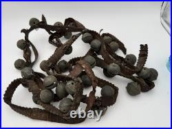 Antique Brass Sleigh Bells Leather Strap 35 Crotal Christmas Bells #3, #4 A110