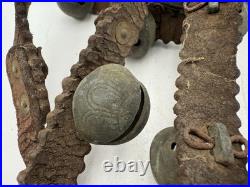 Antique Brass Sleigh Bells Leather Strap 35 Crotal Christmas Bells #3, #4 A110