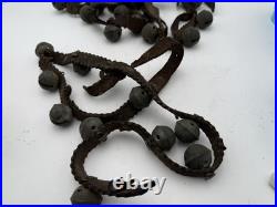 Antique Brass Sleigh Bells Leather Strap 35 Crotal Christmas Bells #3, #4 A110