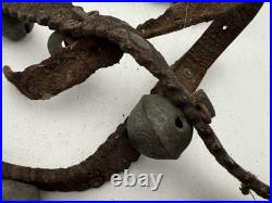 Antique Brass Sleigh Bells Leather Strap 35 Crotal Christmas Bells #3, #4 A110