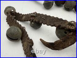 Antique Brass Sleigh Bells Leather Strap 35 Crotal Christmas Bells #3, #4 A110