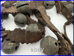 Antique Brass Sleigh Bells Leather Strap 35 Crotal Christmas Bells #3, #4 A110