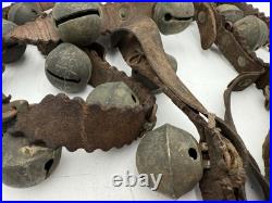 Antique Brass Sleigh Bells Leather Strap 35 Crotal Christmas Bells #3, #4 A110
