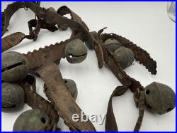 Antique Brass Sleigh Bells Leather Strap 35 Crotal Christmas Bells #3, #4 A110