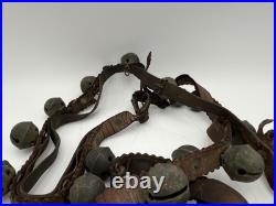 Antique Brass Sleigh Bells Leather Strap 35 Crotal Christmas Bells #3, #4 A110
