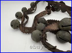 Antique Brass Sleigh Bells Leather Strap 35 Crotal Christmas Bells #3, #4 A110