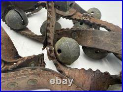 Antique Brass Sleigh Bells Leather Strap 35 Crotal Christmas Bells #3, #4 A110