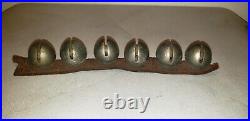 Antique Brass Sleigh Bells On Leather 1800s