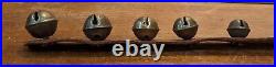 Antique Brass Sleigh Bells On Leather Strap Lot of 2 Door / Wall Hanging