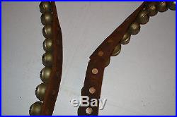 Antique Brass Sleigh Bells on Riveted Leather Strap withBuckle 60 count Christmas