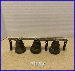 Antique Brass Sleigh Hames Bells Horse Carriage Belly Tongue withExternal Clappers