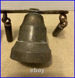 Antique Brass Sleigh Hames Bells Horse Carriage Belly Tongue withExternal Clappers