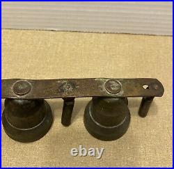 Antique Brass Sleigh Hames Bells Horse Carriage Belly Tongue withExternal Clappers