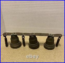 Antique Brass Sleigh Hames Bells Horse Carriage Belly Tongue withExternal Clappers