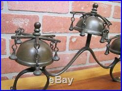 Antique Brass Sleigh Wagon Carriage Country Store Door Bells Beautiful Jingle