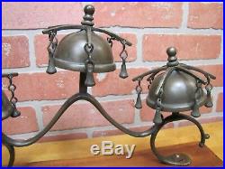 Antique Brass Sleigh Wagon Carriage Country Store Door Bells Beautiful Jingle