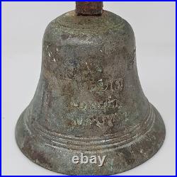 Antique Brass Spring Door Bell Country Store Shop Keeper Hanging
