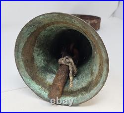Antique Brass Spring Door Bell Country Store Shop Keeper Hanging