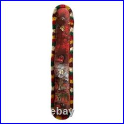 Antique Brass Swiss Cow Bell Large 4 Vintage Red Leather Strap With Medallions