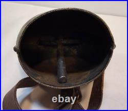 Antique Brass Swiss Cow Bell With Leather Strap 5 Tall