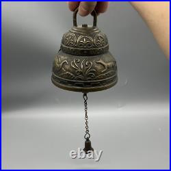 Antique Brass Temple Made Sanctuary Latin Bell Zen Meditation Animals Design