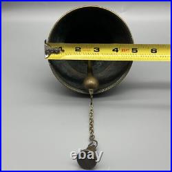 Antique Brass Temple Made Sanctuary Latin Bell Zen Meditation Animals Design