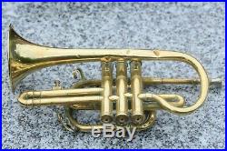 Antique Brass Tuba Couesnon Early 1900s With Case L14.6inch Bell 4.7inch