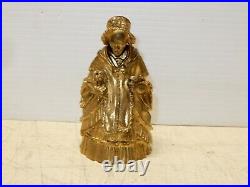 Antique Brass Victorian Figural Table Bell Ca 1880 Elkington & Co