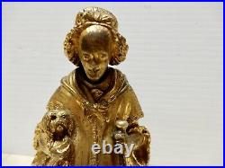 Antique Brass Victorian Figural Table Bell Ca 1880 Elkington & Co