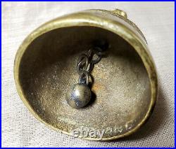 Antique Brass Victorian Ledy withFan Hand Tea Bell Crinoline Dress