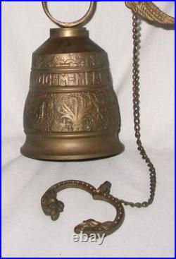 Antique Brass Wall Mount Bell Monastery Brass with Latin VOCEM MEAM A OVIME TANGIT Antique Brass Wall Mount Bell Monastery Brass with Latin VOCEM MEAM A OVIME TANGIT
