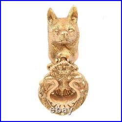 Antique Brass Wolf with Two Peacocks Door Knocker Door Bell Ring For Front Door