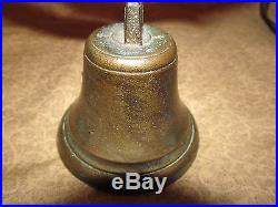 Antique Brass & Wrought Iron Door Mounted Bell 2 Pieces American