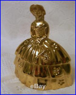 Antique Brass or Bronze Figural Bell Victorian Woman Girl c 1920s